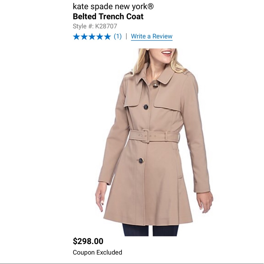 NWT Kate Spade belted trench coat in XL